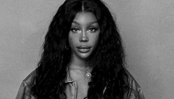 Black and white photo of SZA by Andre D. Wagner